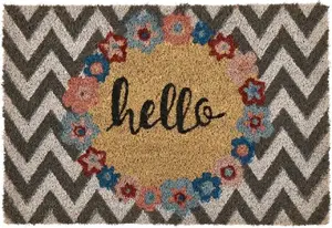 Doormat Beliani 40 x 60 cm coconut fiber zigzag pattern multicolour