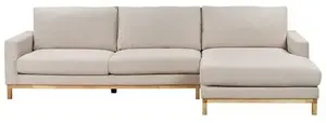 Corner sofa for 4 people Beliani SIGGARD Beige Left-sided