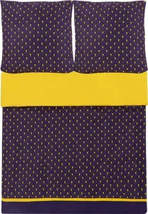Комплект постельного белья Beliani Wallingford 155x220 см хлопок синий‑жёлтый