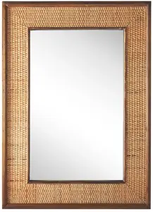 Wall mirror Beliani IGUALA 54 x 74 cm light wood frame