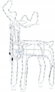 Garden LED Decoration Beliani moving reindeer 94 cm white