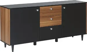 Chest of drawers Beliani KURO – black with dark wood finish