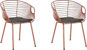 Dining chair set Beliani HOBACK, copper finish, 2 pieces