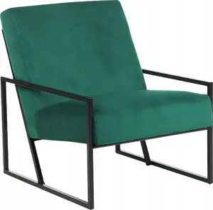 Krēsls Beliani DELARY zaļā velūra apdare, kompakts atpūtas krēsls, modelis 432390 Bel