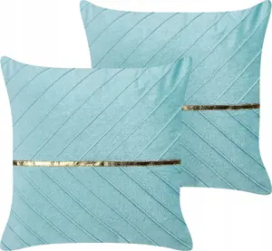 Cushion set Beliani CONEFLOWER, 2 polyester cushions, light blue