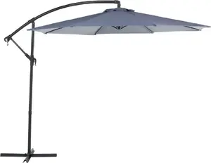 Dārza parasols Beliani Ravenna 300 cm, pelēks