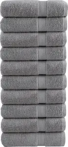 Towel set VidaXL premium hand towels 10 pcs gray 50x100 cm 100% cotton