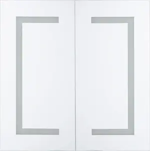 Sienas skapis vannas istabai ar LED spoguli Shumee MAZARREDO 60 x 60 cm balts