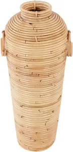 Decorative Vase Beliani ELATIA Rattan 50 cm Natural