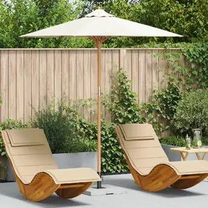 Dārza lietussargs VidaXL modelis 4108081 krēmkrāsas ar bambusa nojumi 217 x 230 cm