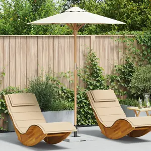 Dārza saulessargs VidaXL modelis 4108080 krēmkrāsas audums ar bambusa stieni 180x230 cm