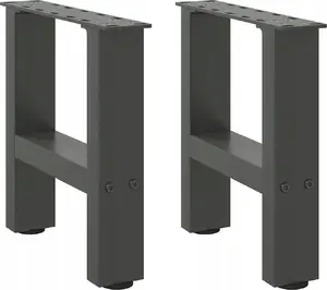 Table legs VidaXL steel set of 2, anthracite, adjustable height 30–31 cm, length 40 cm