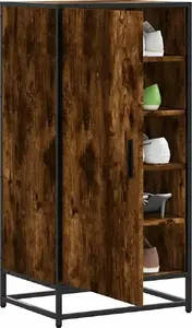 Shoe Cabinet VidaXL model 849201 in Smoked Oak finish, 3-tier storage, vertical design