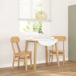 Dining Chairs VidaXL set of 2 solid rubberwood chairs for dining room, wooden seat and back