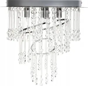 Beliani ESMELLE Crystal Pendant Light, 35 cm, Silver