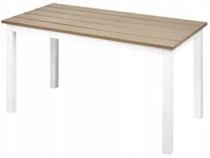 Āra kafijas galdiņš Beliani MESSINA — 96 x 52 cm, gaiša koka virsma ar baltu rāmi