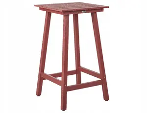 Dārza galds Beliani ADIRONDACK, sarkans, kvadrāta galds 59 x 59 cm