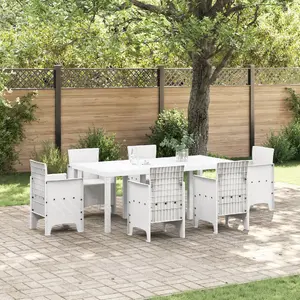 Dārza galds VidaXL modelis 871690 — balts poliratans, 200x100 cm