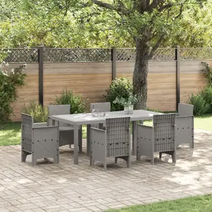 Dārza ēdamgalda VidaXL modelis 871691 gaiši pelēks polirattans 200x100 cm