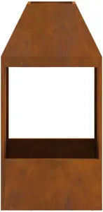 Уличный камин VidaXL 50x50x100 см, стальной садовый очаг
