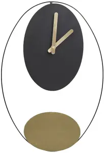 Wall Clock Beliani MANIGOD 32 cm — Metal, Black, Quartz Movement