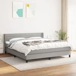 Bed frame ottoman VidaXL with mattresses 200x200 cm, gray velvet