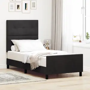 Каркас кровати VidaXL 3344923 черный с бархатной обивкой для матраса 100x200 см