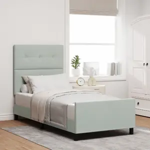 Каркас кровати VidaXL Velvet модель 3344921 светло-серый 100x200 см с ламелями