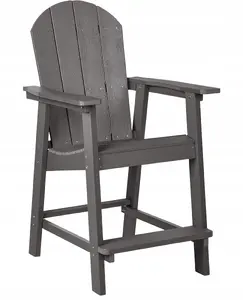 Bar garden chair Beliani ADIRONDACK — synthetic material, dark gray