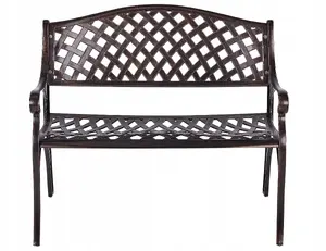 Dārza sols Beliani STAGGIA 521353, metāla, brūns, sēdēšanas garums 104 cm