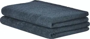 Towel set Beliani MITIARO — 2 cotton terry towels, dark blue