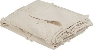 Blanket Beliani ACACIA cotton 125 x 150 cm beige