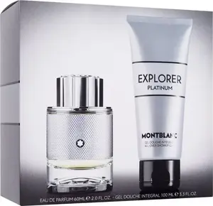 Eau de Parfum set, Mont Blanc Explorer Platinum — 60 ml EDP spray + 100 ml shower gel