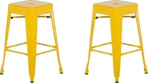 Bāra krēslu komplekts 2 gab. Beliani CABRILLO metāla 60 cm dzeltenas