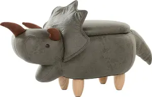 Пуфик с местом для хранения Beliani TRICERATOPS зелёный — животноеобразный оттоман с внутренним отсеком