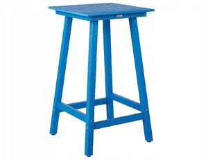 Āra galds Beliani ADIRONDACK, kvadrāta dārza galds 59 x 59 cm, zils
