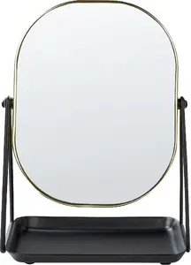 Vanity Mirror Beliani CORREZE — gold finish, 20 x 22 cm reflective mirror