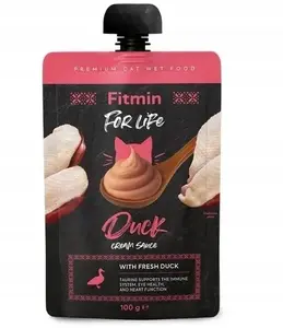 Влажный корм для кошек FITMIN For Life — крем-соус с уткой, 100 г