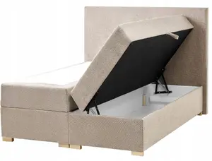 Kontinentālā gulta ar ietilpību Beliani MAJOR 120 x 200 cm bēšs–pelēka