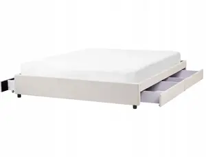 Кровать Beliani PRADES 180 x 200 см без изголовья с ящиками, светло-бежевая
