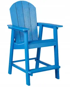 Bar/Outdoor Chair Beliani ADIRONDACK — Synthetic Material, Blue