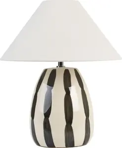 Table Lamp Beliani LUCHETTI ceramic beige-black table lamp