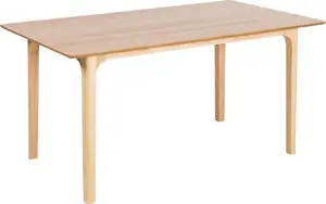 Dining table Beliani DELMAS — light wood finish, 160 x 90 cm