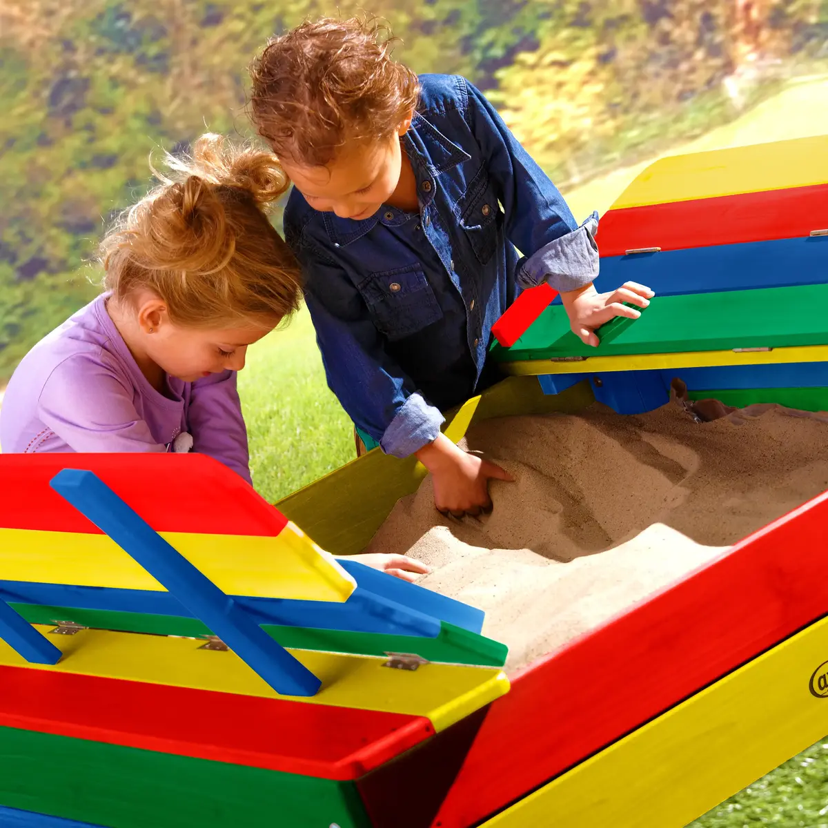 Axi Ella Sandbox Rainbow — деревянная прямоугольная песочница Photo 10