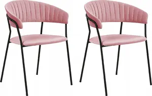 Dining chair set Beliani MARIPOSA, 2-piece, pink velvet upholstery