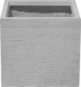 Flower pot Beliani PAROS square planter white 30 x 30 x 28 cm
