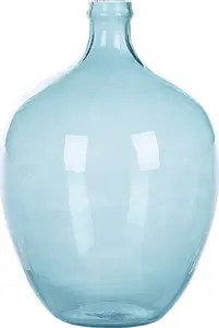 Glass Flower Vase Beliani ROTI 39 cm light blue