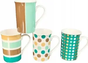Porcelain mug Lumarko Geo 340 ml – assortment of patterns, white interior