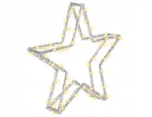 Outdoor LED Star Decoration Beliani SIMO 31 cm white