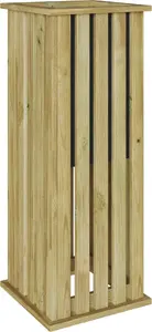 Деревянный уличный кашпо с вкладышем VidaXL 33×33×85 см, пропитанная сосна